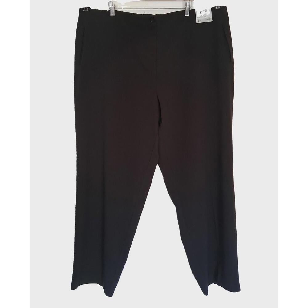 Avenue Women’s Black Comfort Waist Clean Front Classic Fit Slim Leg Pant 26 Tall
